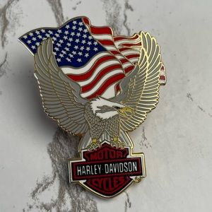 Harley Davidson Flag Eagle Pin